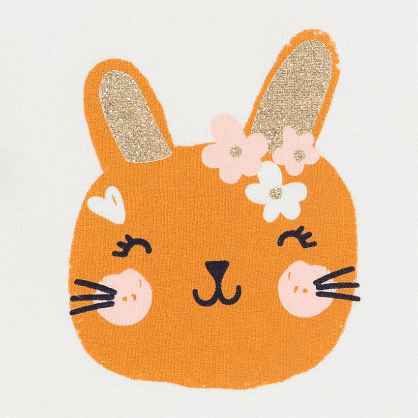 Jogging molleton σχέδιο λαγουδάκι και  καρδιές για bebe κορίτσι 