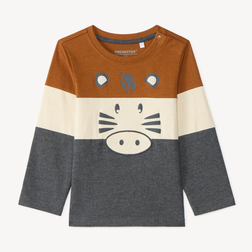 T-shirt à manches longues pour bébé garçon avec imprimé ludique fantaisie 