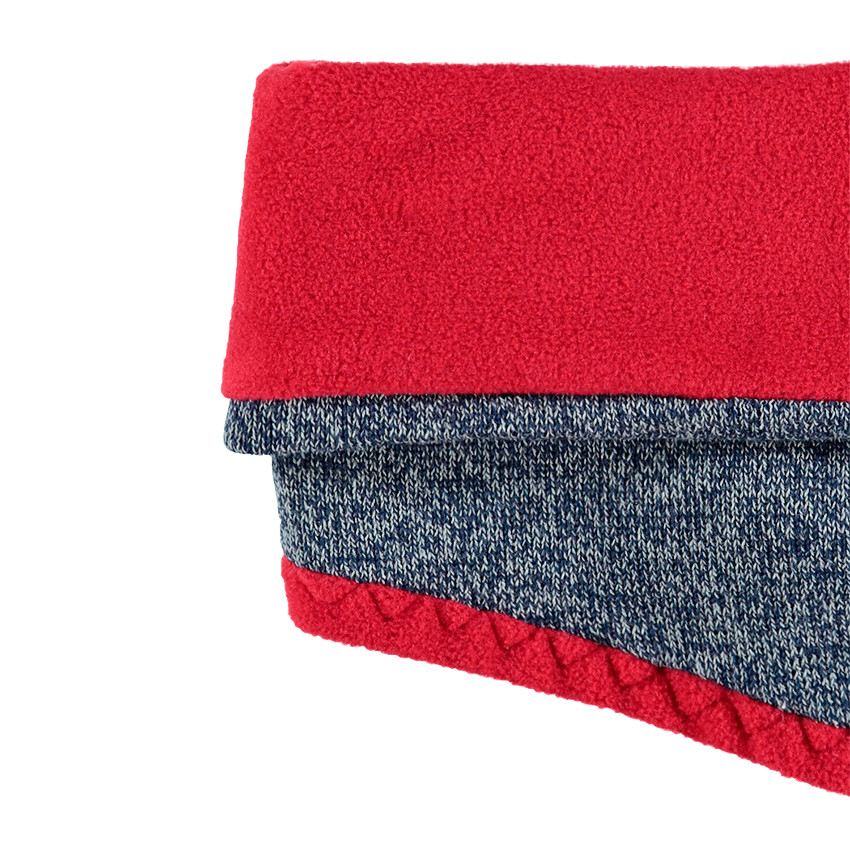 Σετ με πλεκτό σκούφο και κασκόλ τύπου snood μελανζέ με επένδυση φλις 