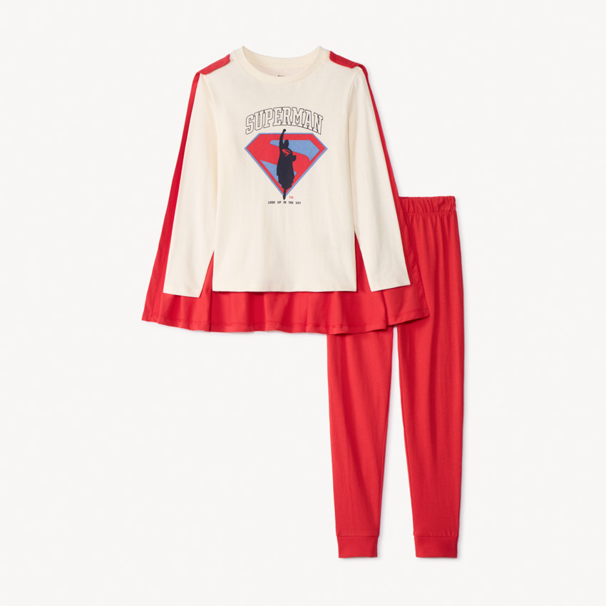 Σετ πιτζάμας 2 τεμαχίων Superman Warner με κάπα αγόρι 