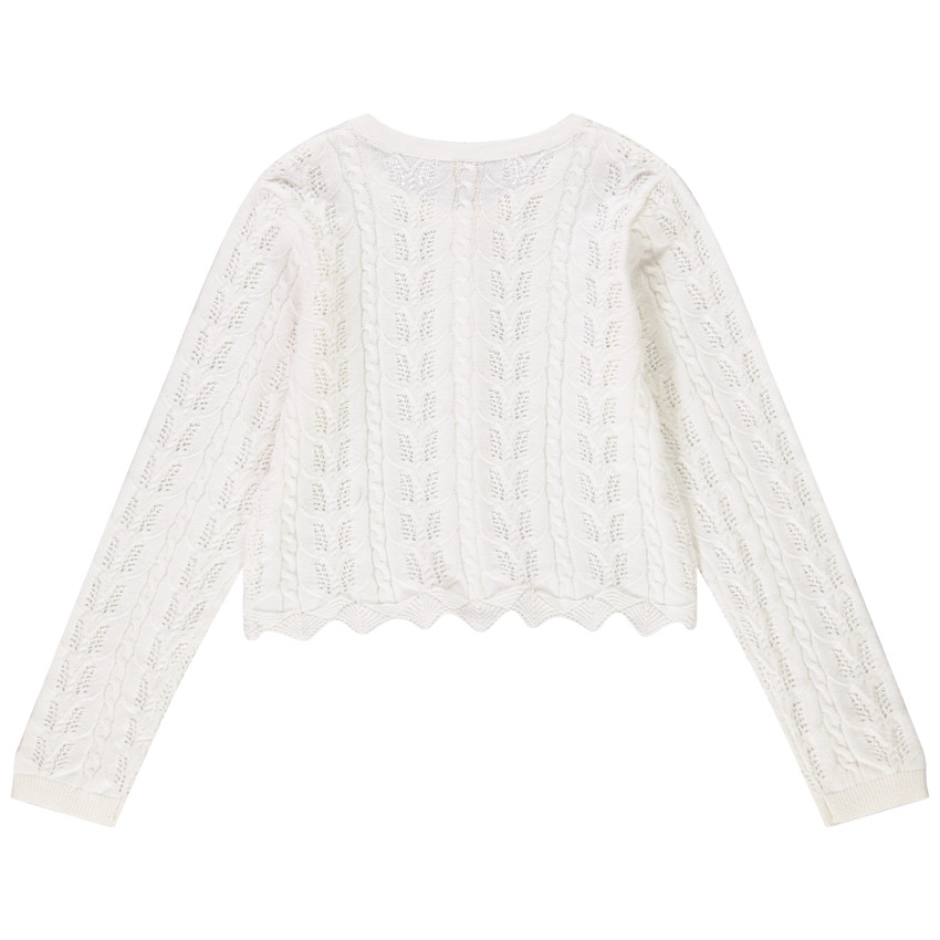 Ζακέτα μπολερό από πλεκτό με σχέδιο αζούρ και glitter για κορίτσι 