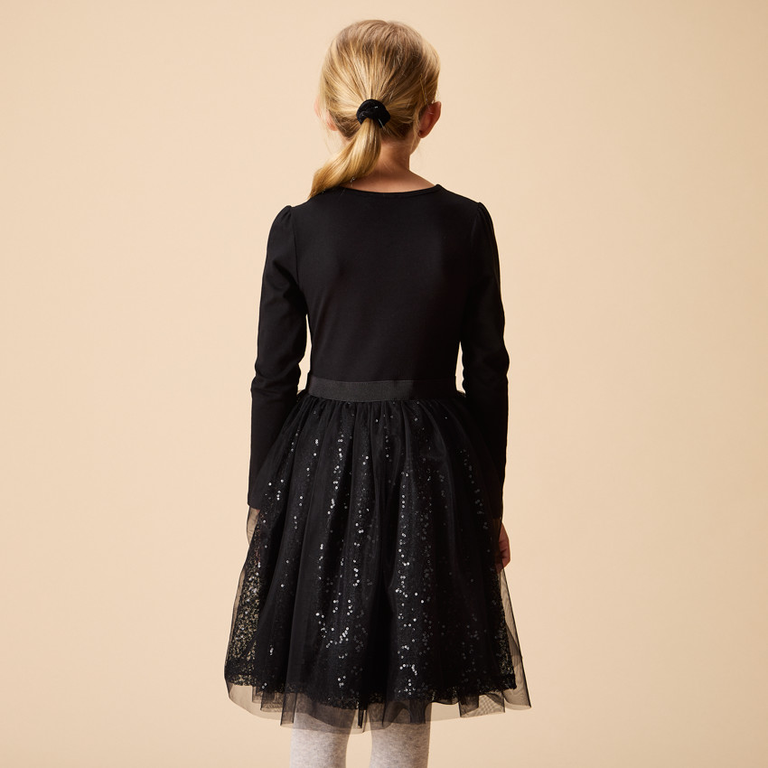 Φόρεμα γιορτής μακρυμάνικο με εφέ 2 σε 1 από παγιέτες για κορίτσι  Additional Φόρεμα γιορτής μακρυμάνικο με εφέ 2 σε 1 από παγιέτες για κορίτσι