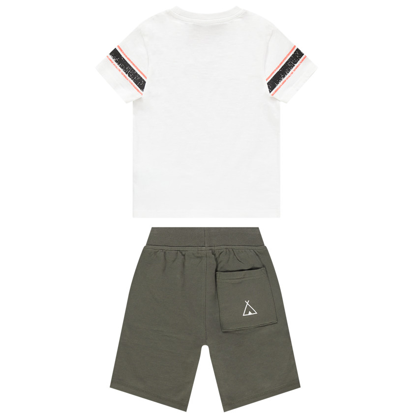 Σετ με t-shirt σχέδιο καμηλοπάρδαλη και βερμούδα με ρίγες 