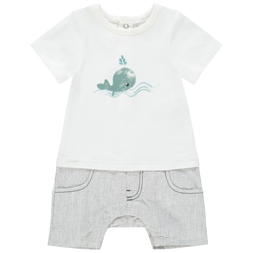 Combi κοντό effet 2 σε 1 σχέδιο φάλαινα 