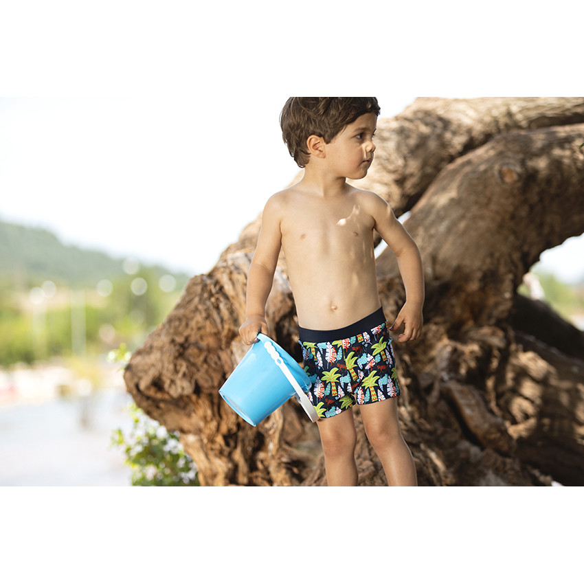 Boxer de bain imprimé jungle pour bébé garçon 