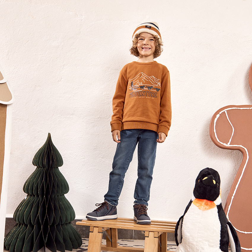 Σκούφος πλεκτός με ρίγες για αγόρι 