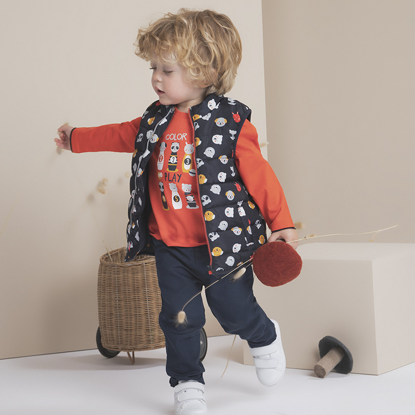 Doudoune sans manches matelassée à animaux printés 