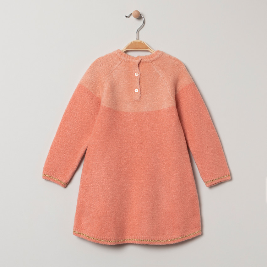 Robe manches longues en tricot à pompons et poches  Additional Robe manches longues en tricot à pompons et poches