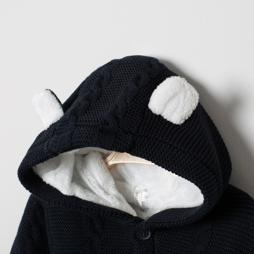 Veste en tricot à capuche doublée sherpa 