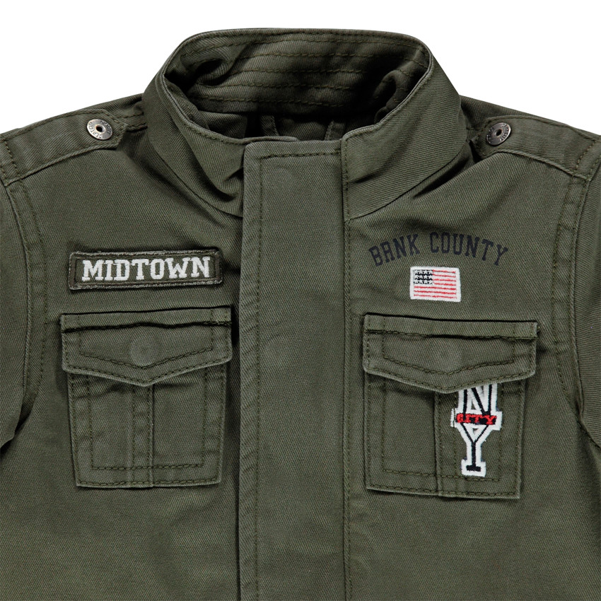 Μπουφάν   toile με τσέπες  et κεντημένα badges 