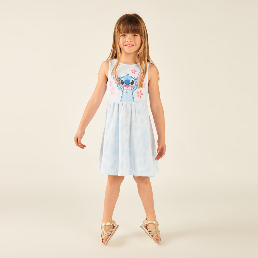 Φόρεμα με τιράντες tie and dye Stitch Disney για κορίτσι 
