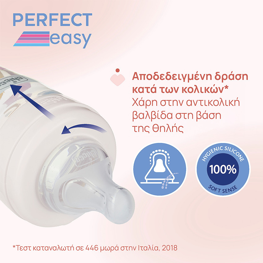 MOYEN BIBERON Biberon PERFECT EASY, verre, 240 ml - ORANGE - 0m+ 