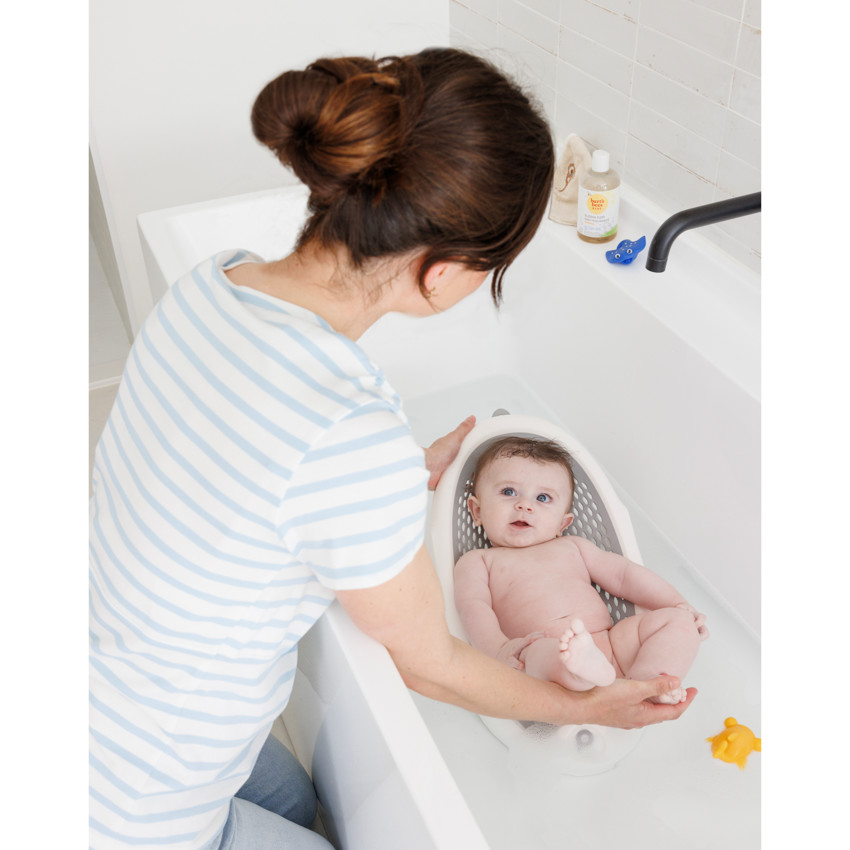 Ρηλάξ μπάνιου διπλωτό από σιλικόνη γκρι λευκό 