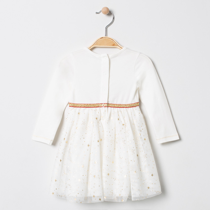 Φόρεμα de fêtes μακρυμάνικο με tulle étoilé 