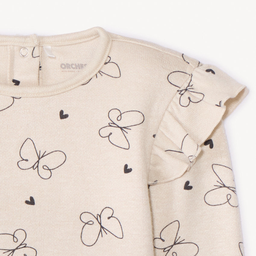 Μακρυμάνικο μπλουζάκι με βολάν για μωρό κορίτσι 