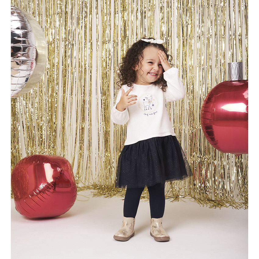 Φόρεμα γιορτινό bi-matière για bebe κορίτσι 