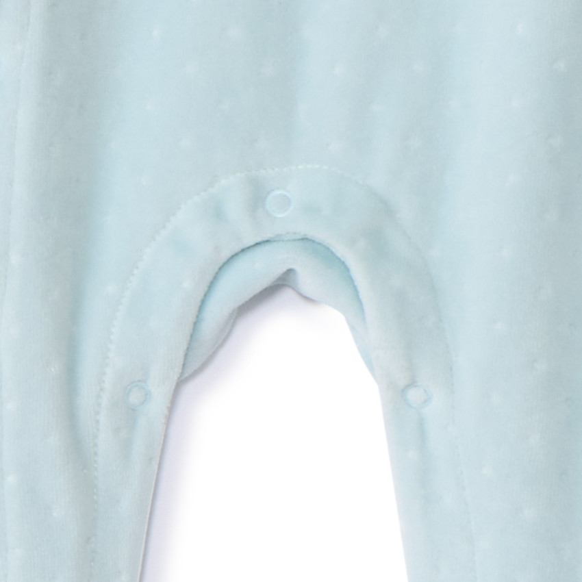 Dors-bien en velours dévoré patch éléphants pour bébé garçon 