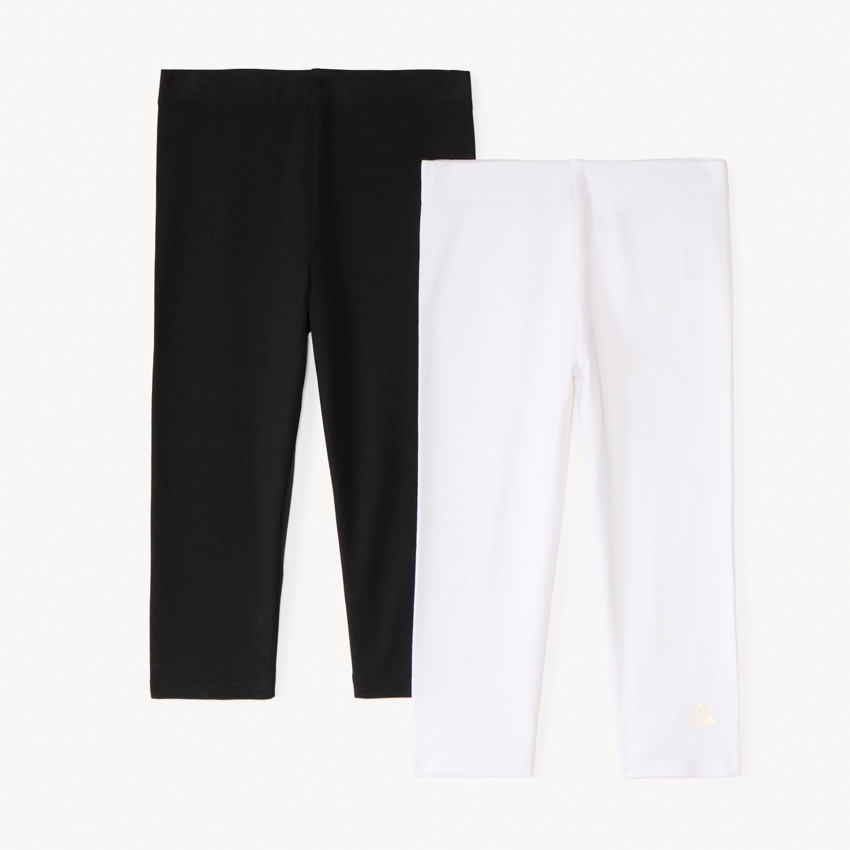 Σετ από 2 κοντά κολάν μονόχρωμα με τύπωμα λογότυπου για κορίτσι 