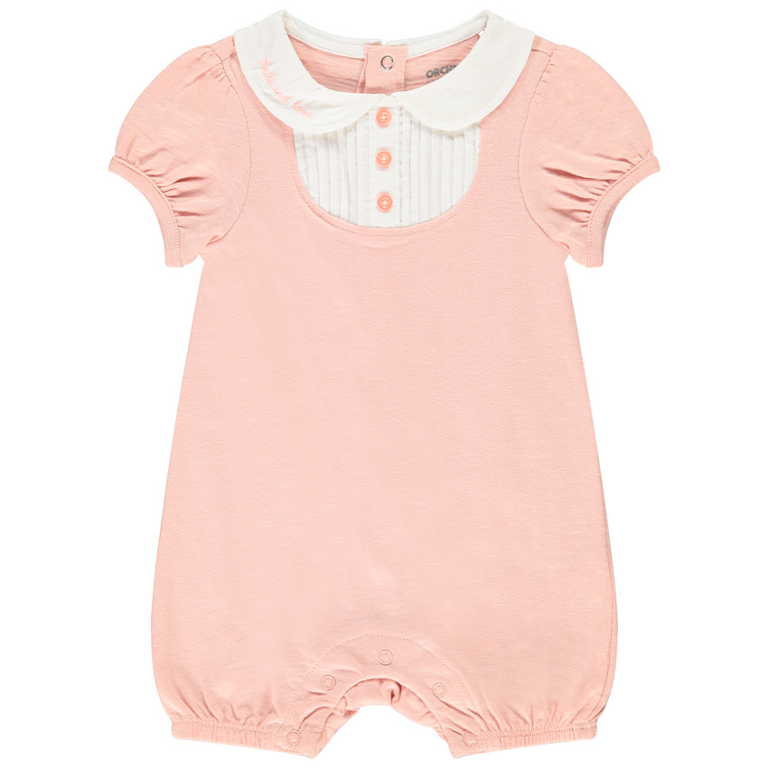 Combi κοντό με γιακά claudine για bebe κορίτσι 