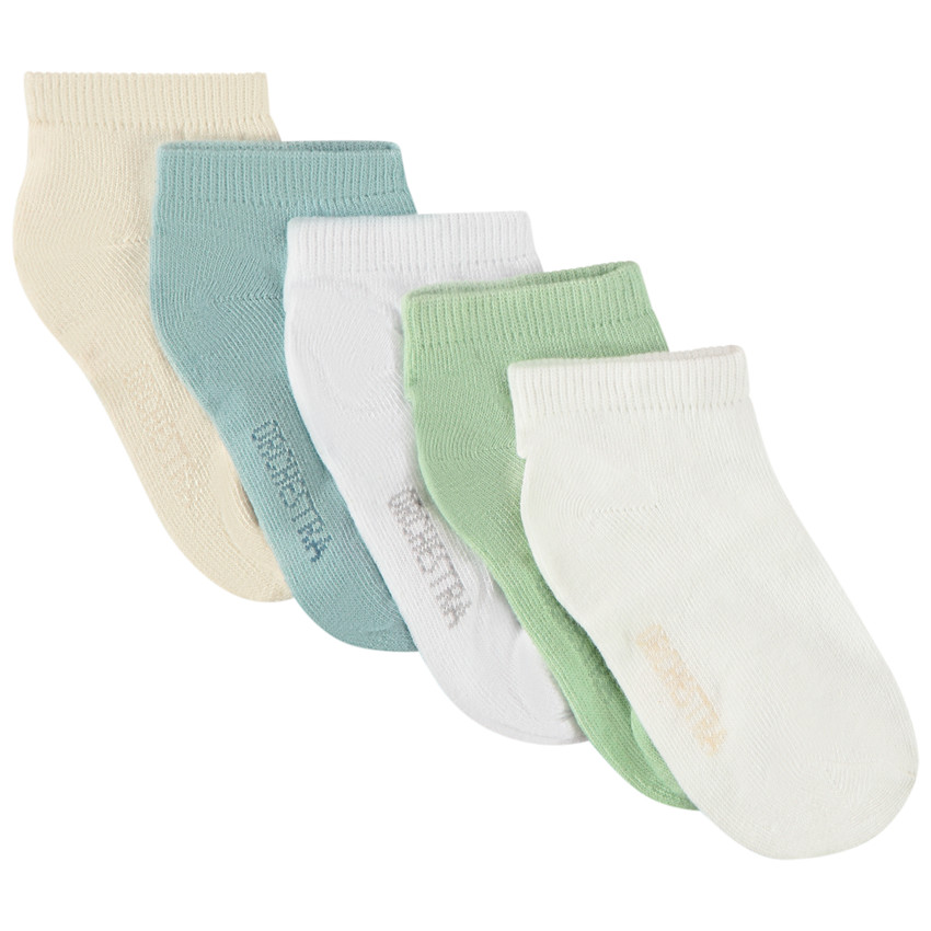 Σετ από 5 ζευγάρια μονόχρωμες κάλτσες για bebe αγόρι 