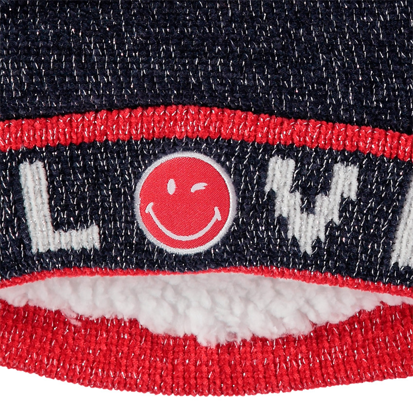 Σκούφος από sherpa με πομ πομ SmileyWorld 