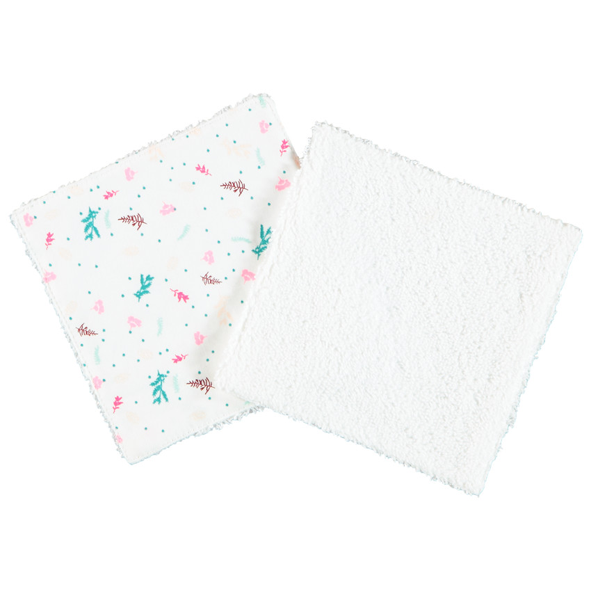Lot de 6 lingettes lavables en coton avec pochette de rangement 