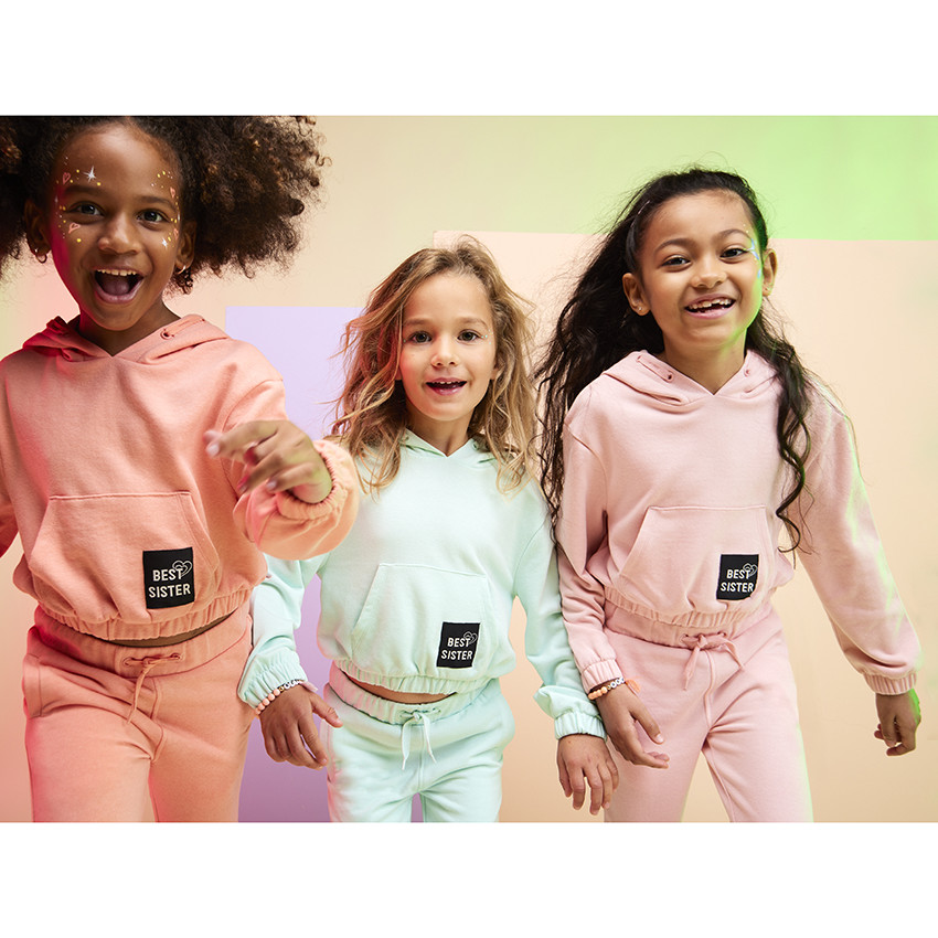 Φούτερ από φούτερ μονόχρωμο για κορίτσι 