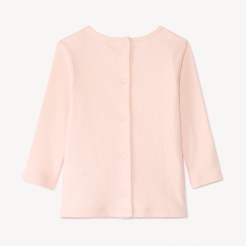 Ensemble salopette fleurie + t-shirt manches longues pour bébé fille 