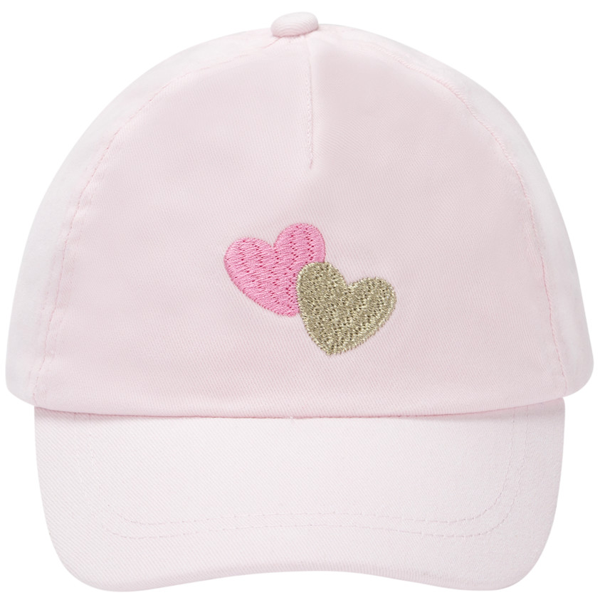 Καπέλο από τζιν με κεντημένες καρδιές για κορίτσι 