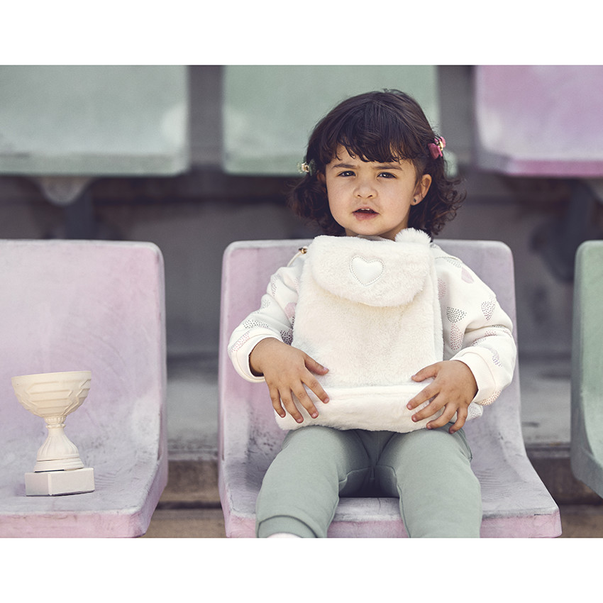 Σακίδιο πλάτης από συνθετική γούνα για μωρό κορίτσι 