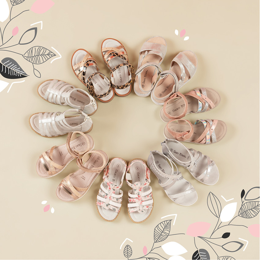 Σανδάλια με φαντασία και πινελιές από γκλίτερ για κορίτσι 