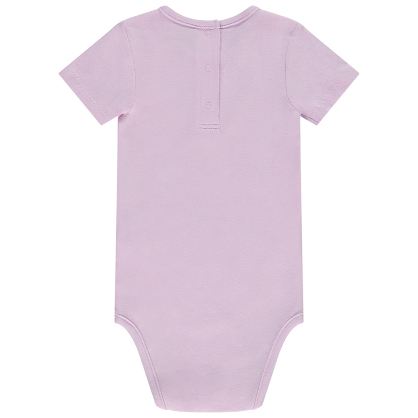 Σετ από 3 bodies κοντομάνικα μονόχρωμα για bebe κορίτσι 