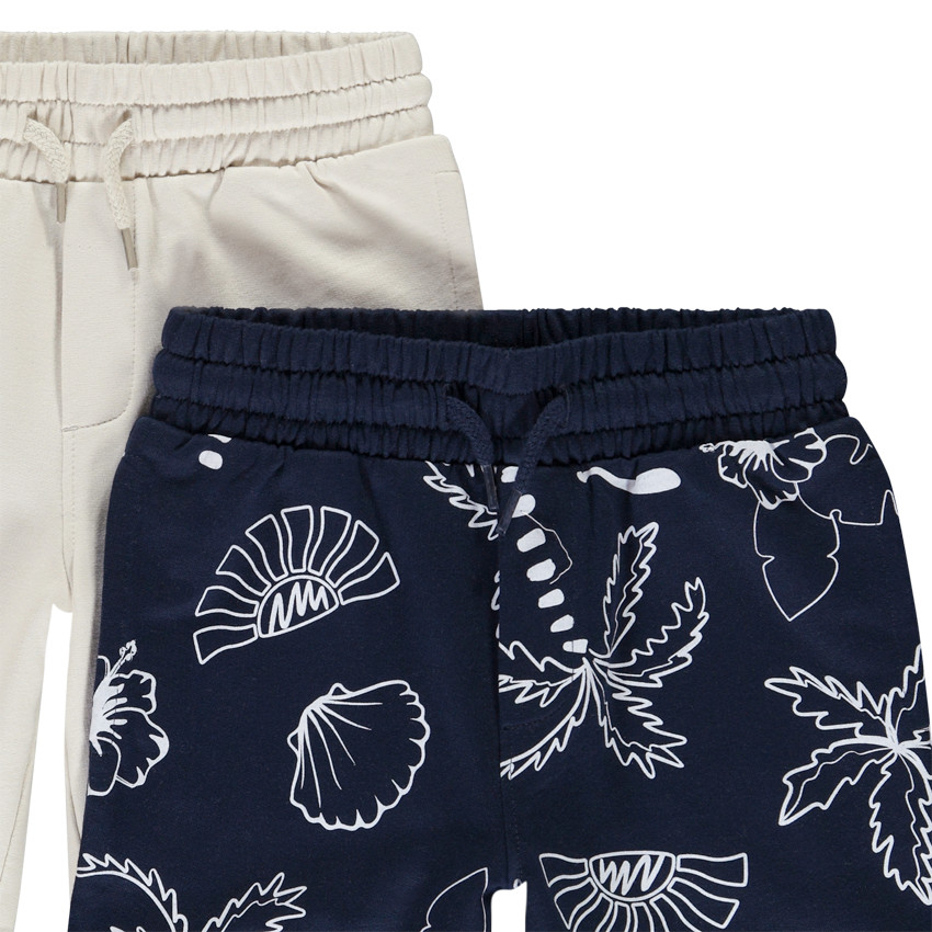 Σετ από 2 βερμούδες από πλεκτό σχέδιο για αγόρι 