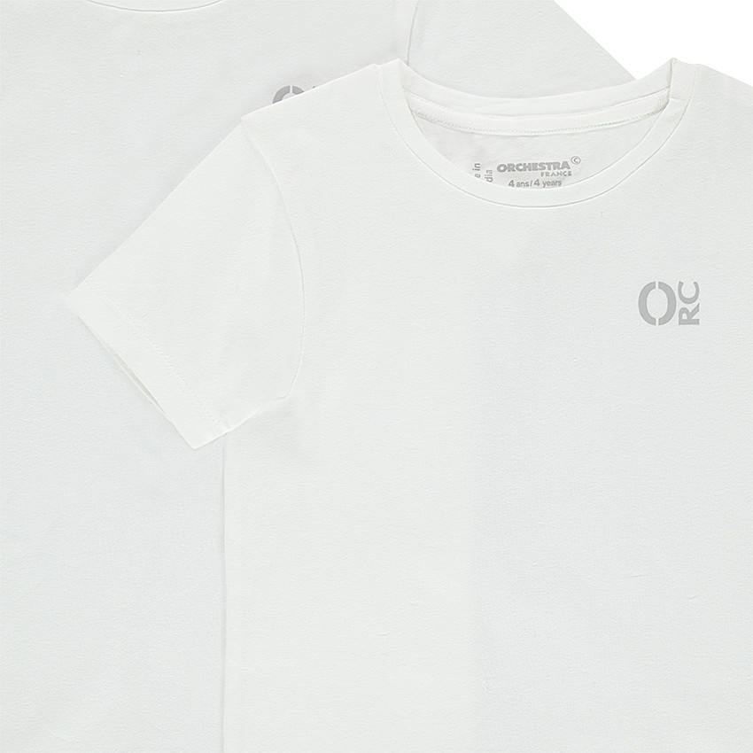 Σετ 2 βαμβακερά μονόχρωμα μπλουζάκια (φανελάκια) με τυπωμένο λογότυπο 