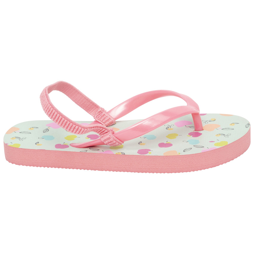 Tongs imprimé pommes pour fille avec lanière selon l'âge 