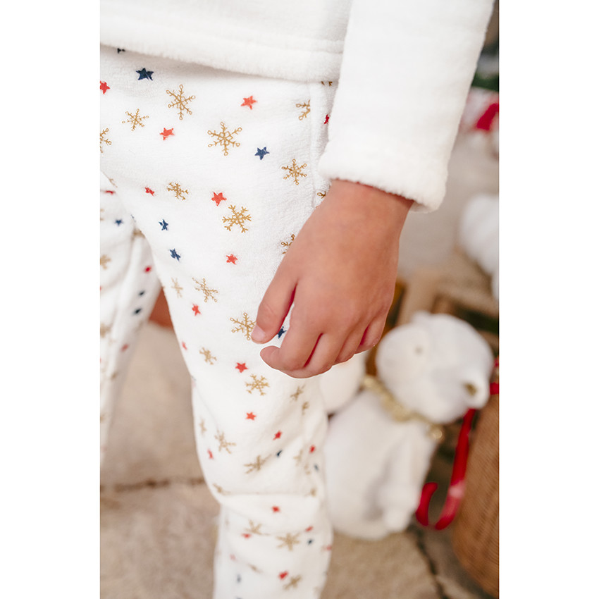 Pyjama de Noël en sherpa avec sequins dorés 