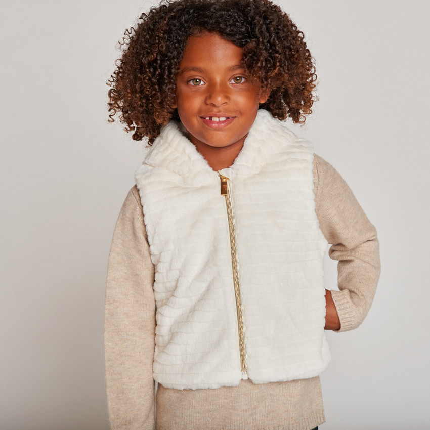 Ζακέτα με μακριά μανίκια από twill και sherpa + γιλέκο για κορίτσι  Additional Ζακέτα με μακριά μανίκια από twill και sherpa + γιλέκο για κορίτσι
