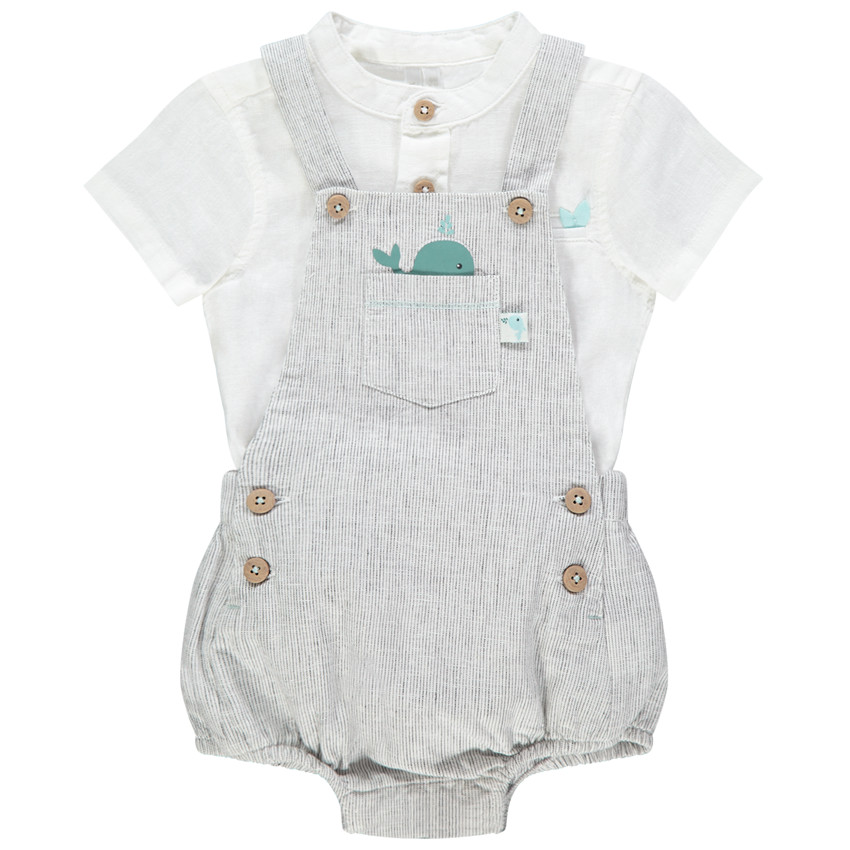 Σύνολο με κοντή σαλοπέτα και πουκάμισο 