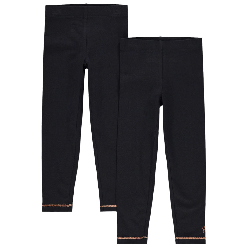 Σετ από 2 μονόχρωμα κολάν με ραφές για κορίτσια 