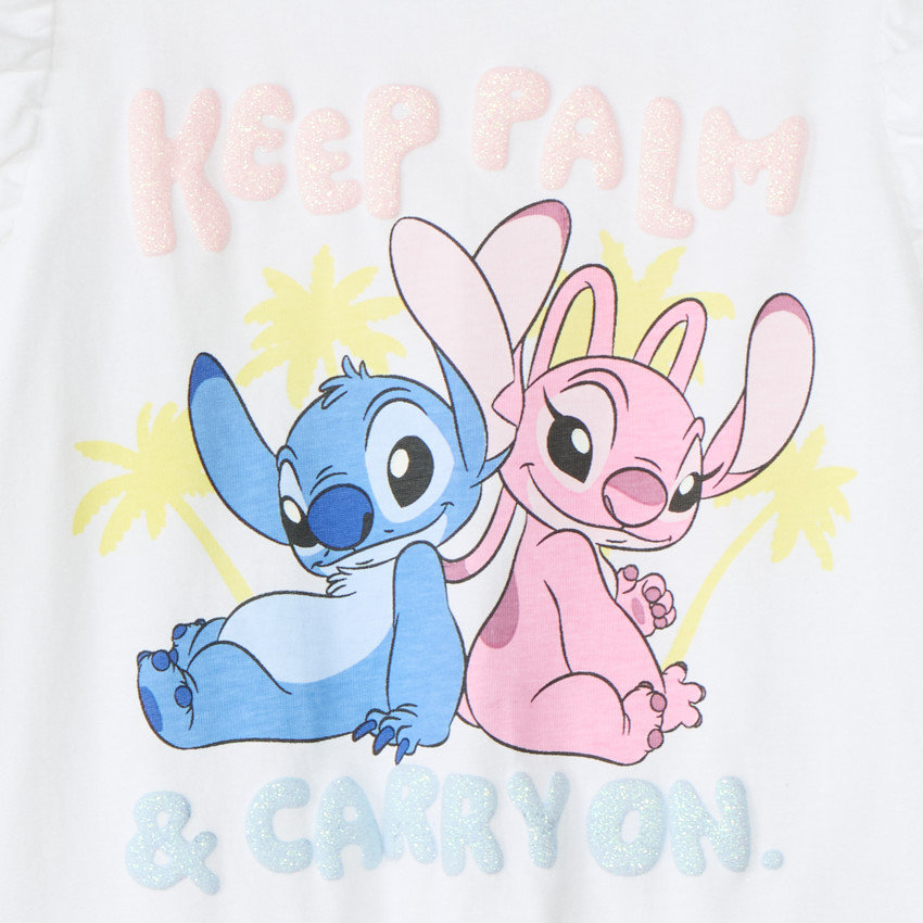 T-shirt με κοντά μανίκια Stitch και Angel Disney κορίτσι 