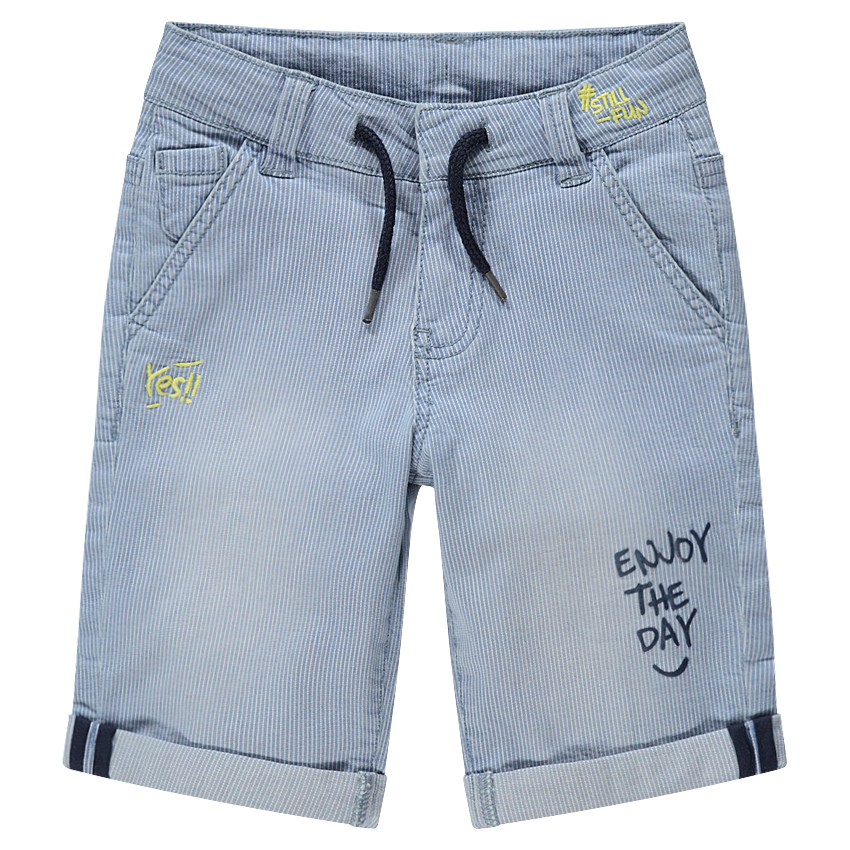 Βερμούδα με εφέ used με ρίγες και κεντήματα  Additional Βερμούδα με εφέ used με ρίγες και κεντήματα