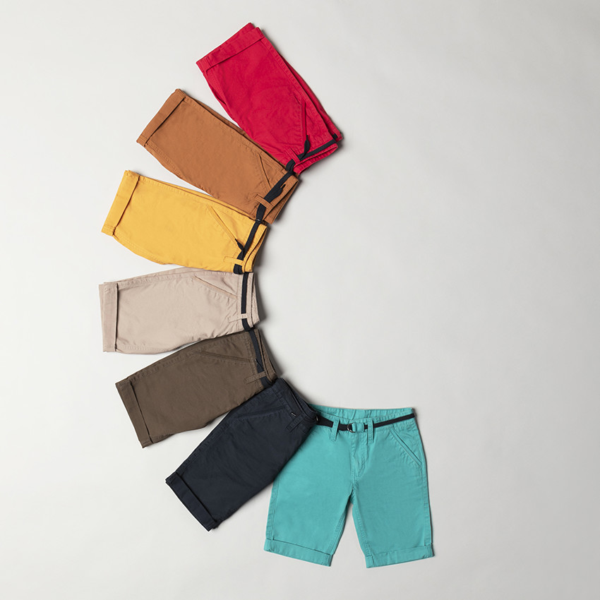 Βερμούδα από βαμβακερό ύφασμα με ρυθμιζόμενη ζώνη 