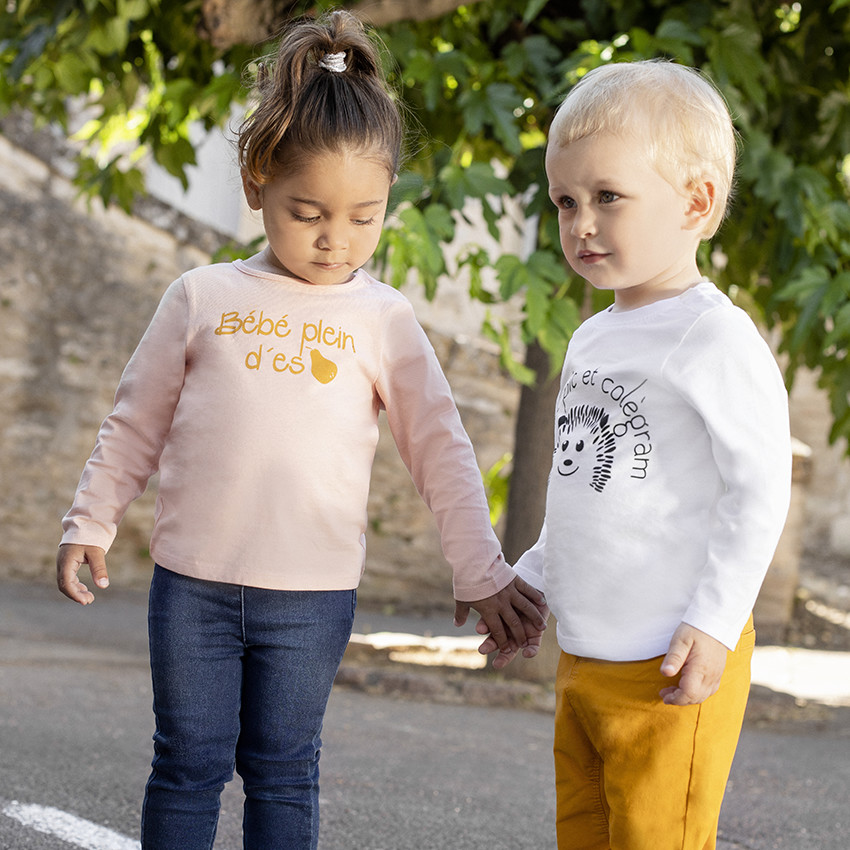 T-shirt μακρυμάνικο βαμβακερό με μήνυμα για bebe κορίτσι 