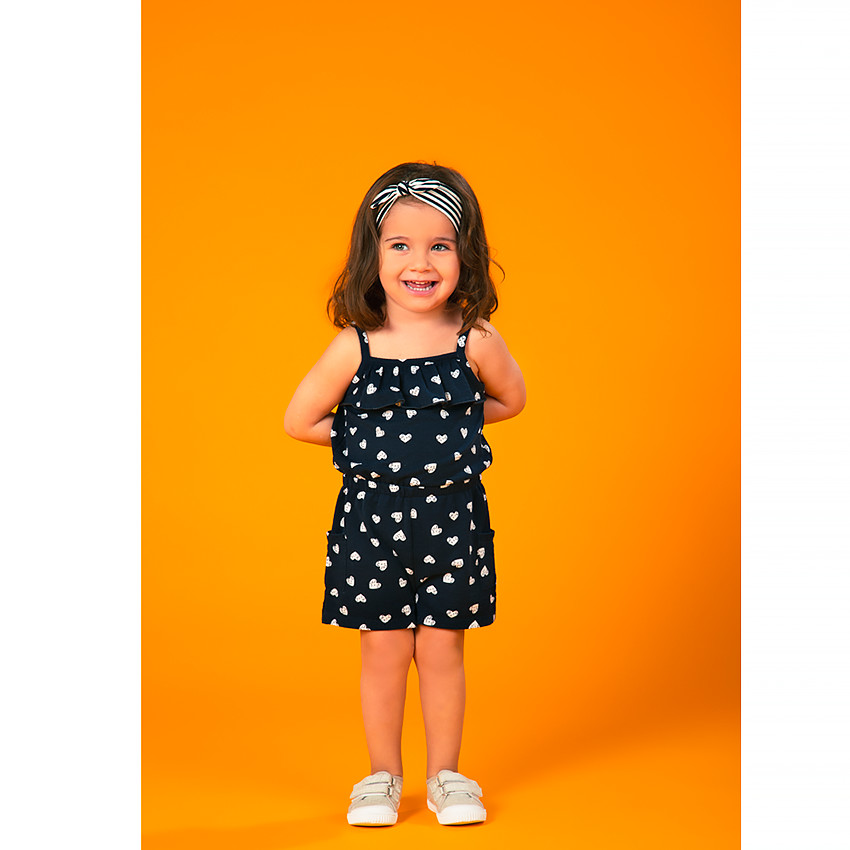 Σαλοπέτα κοντή με σχέδιο καρδιές για μωρό κορίτσι 