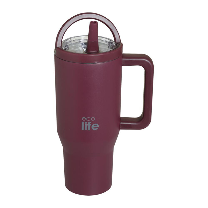 Ποτήρι Με 2 Λαβές Και Καπάκι 900Ml Cranberry 