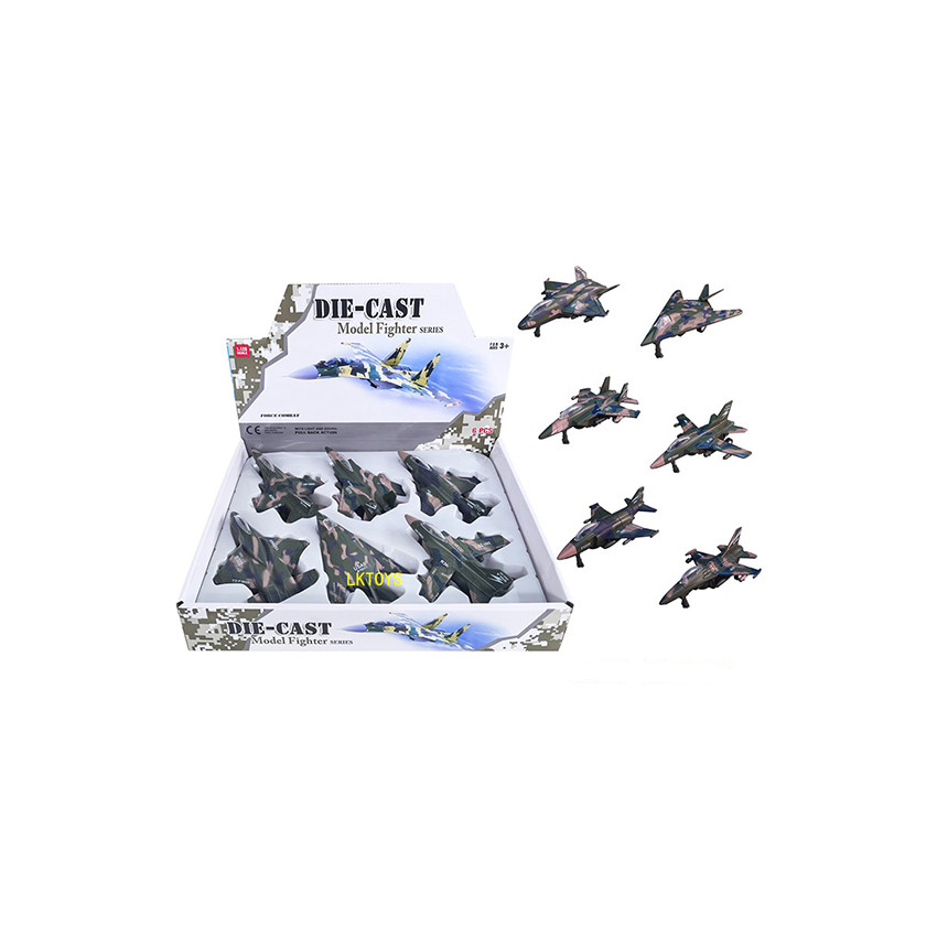 Αεροπλάνα Μεταλλικά Με Κίνηση Pull Back Τύπου Fighter - 1τμχ 