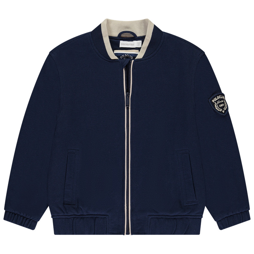 Μπουφάν bomber πλεκτό με κεντημένο patch για αγόρι 