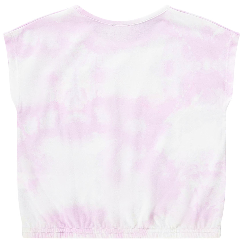 T-shirt κοντομάνικο σε σχήμα κουτιού με εφέ tie & dye και puff print για κορίτσι  Additional T-shirt κοντομάνικο σε σχήμα κουτιού με εφέ tie & dye και puff print για κορίτσι