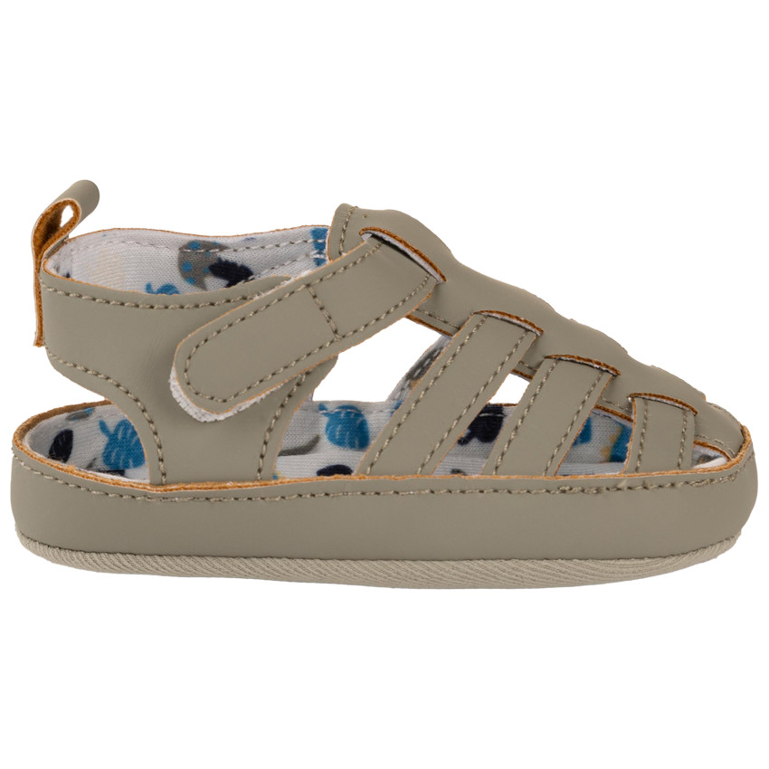 Σανδάλια με κλείσιμο με σκρατς και εκτύπωση για μωρό αγόρι 