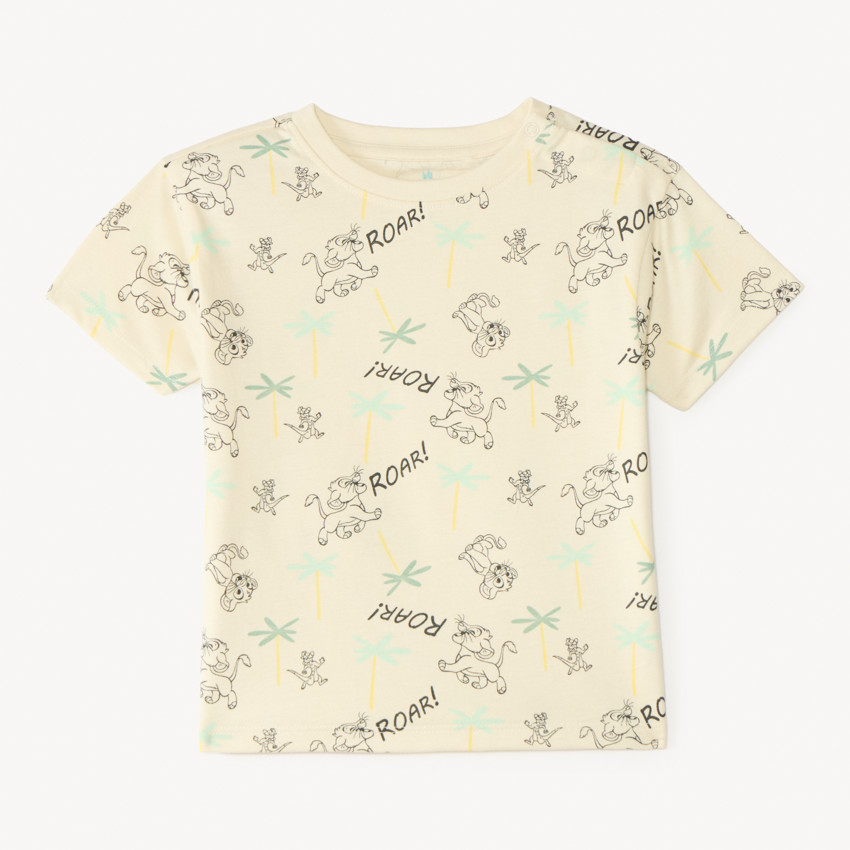 T-shirt à manches courtes 1/2 oversize imprimé Le Roi Lion Disney pour garçon. 